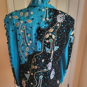 Turquoise and Black Showmanship Jacket size L/XL